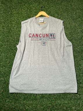 Caribbean Side Cancun Mexico Explore Paradise Graphic Sleeveless Muscle Tee